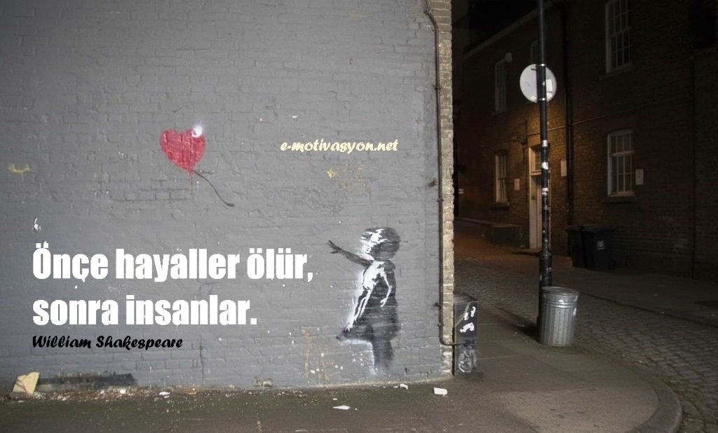 Önce hayaller ölür, sonra insanlar. William Shakespeare