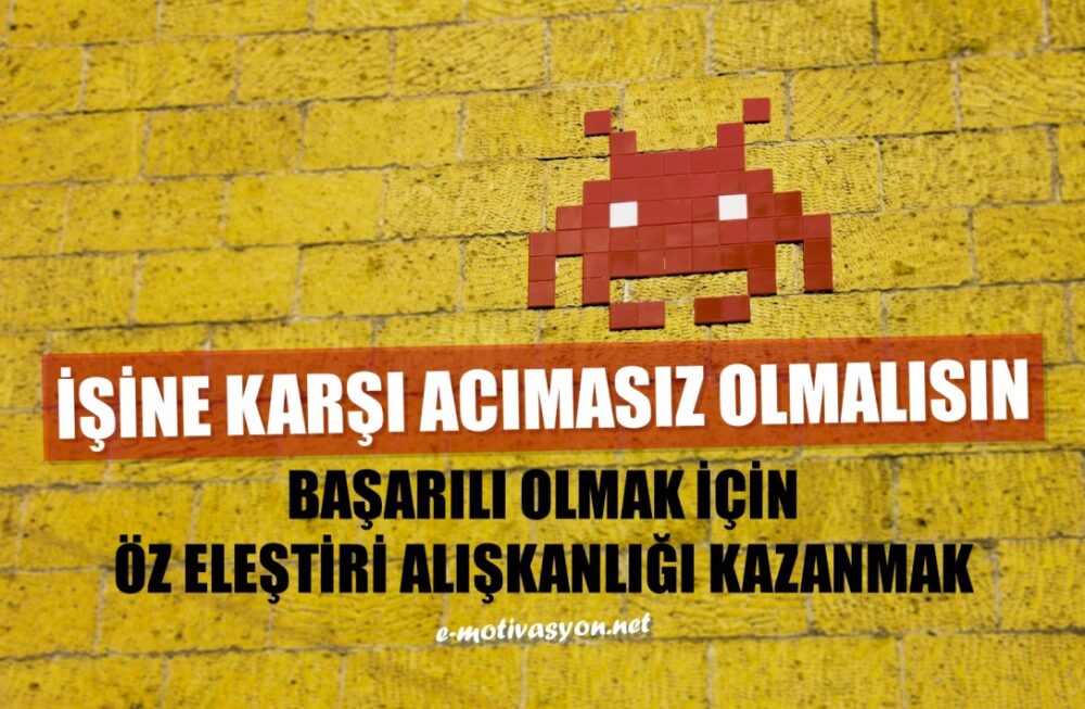 Yaptığınız işe karşı acımasız olmalısınız. Çünkü başarılı olmak istiyorsanız, kimse size karşı merhametli davranmayacaktır. Samuel Butler der ki: İşini değerlendirirken ona sanki düşmanın tarafından yapılmış gözüyle bak. Eğer ona hayran olmak için bakarsan kaybolmuşsun demektir.