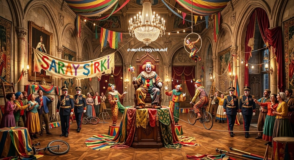 "Bir palyaço saraya yerleştiğinde kral olmaz; saray sirke dönüşür." Türk Atasözü